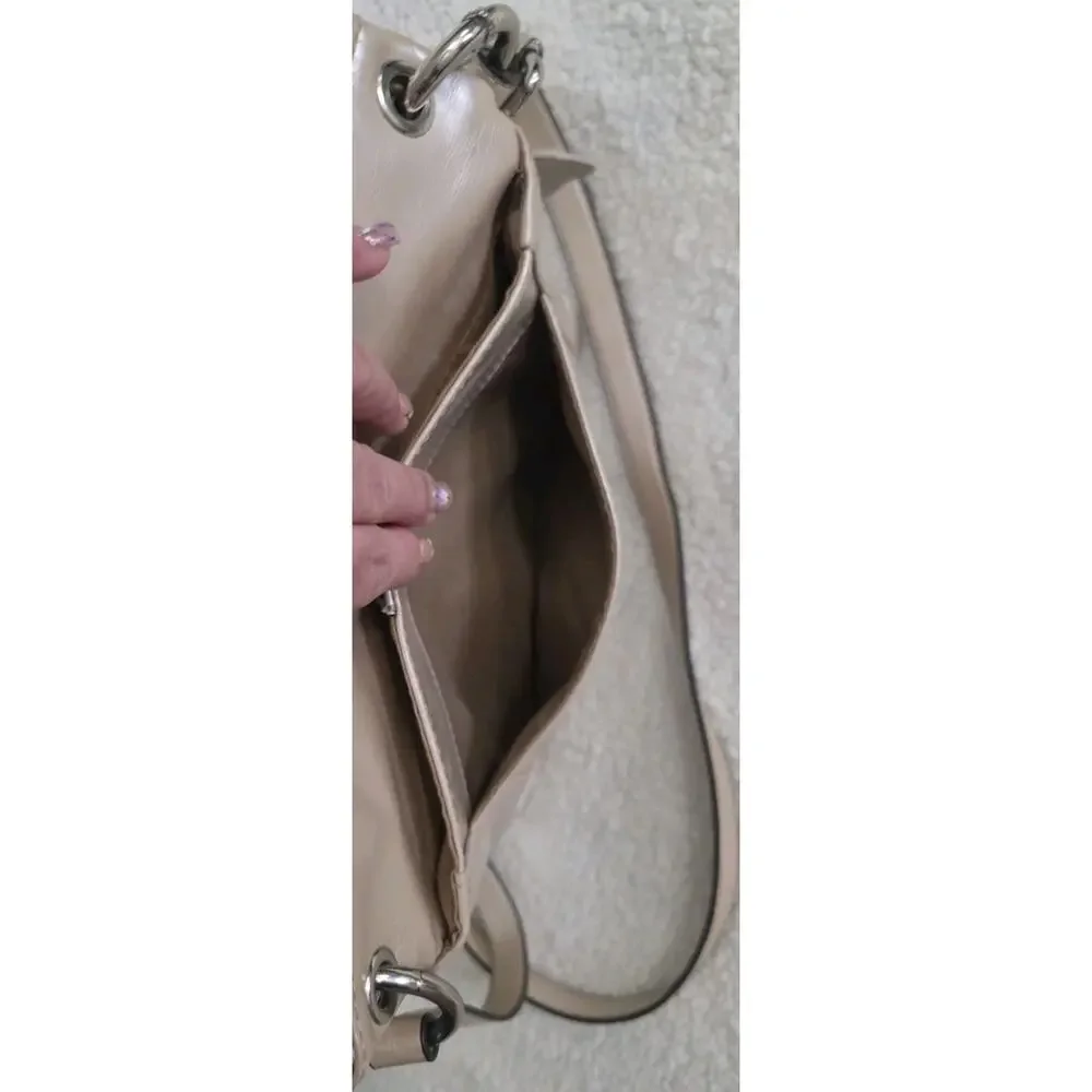 GIANI BERNINI Women Crossbody Bag Purse Shimmery Pearlescent Tan Leather Medium